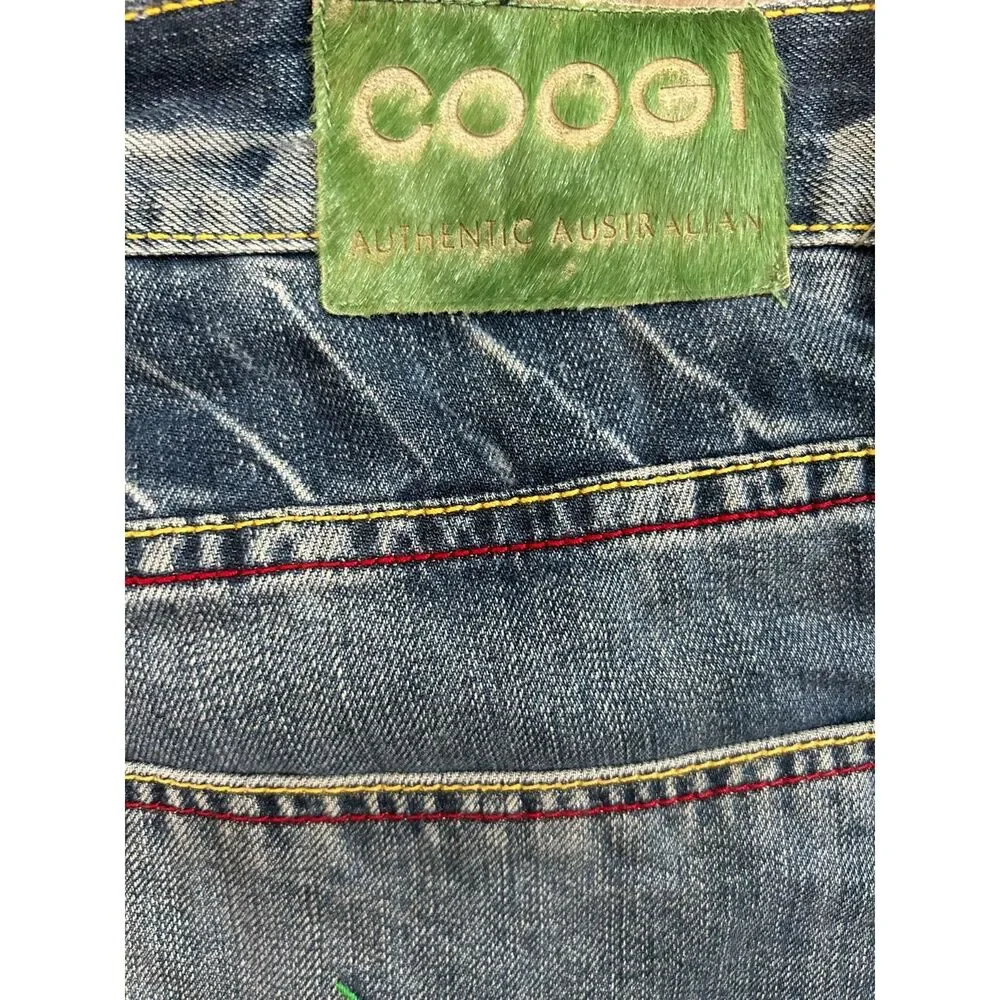 Coogi‎ Jorts Mens Size 38 Peacock Feather Jean Denim Baggy Skater Vintage Y2k